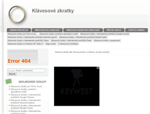 Tablet Screenshot of klavesovezkratky.123abc.cz